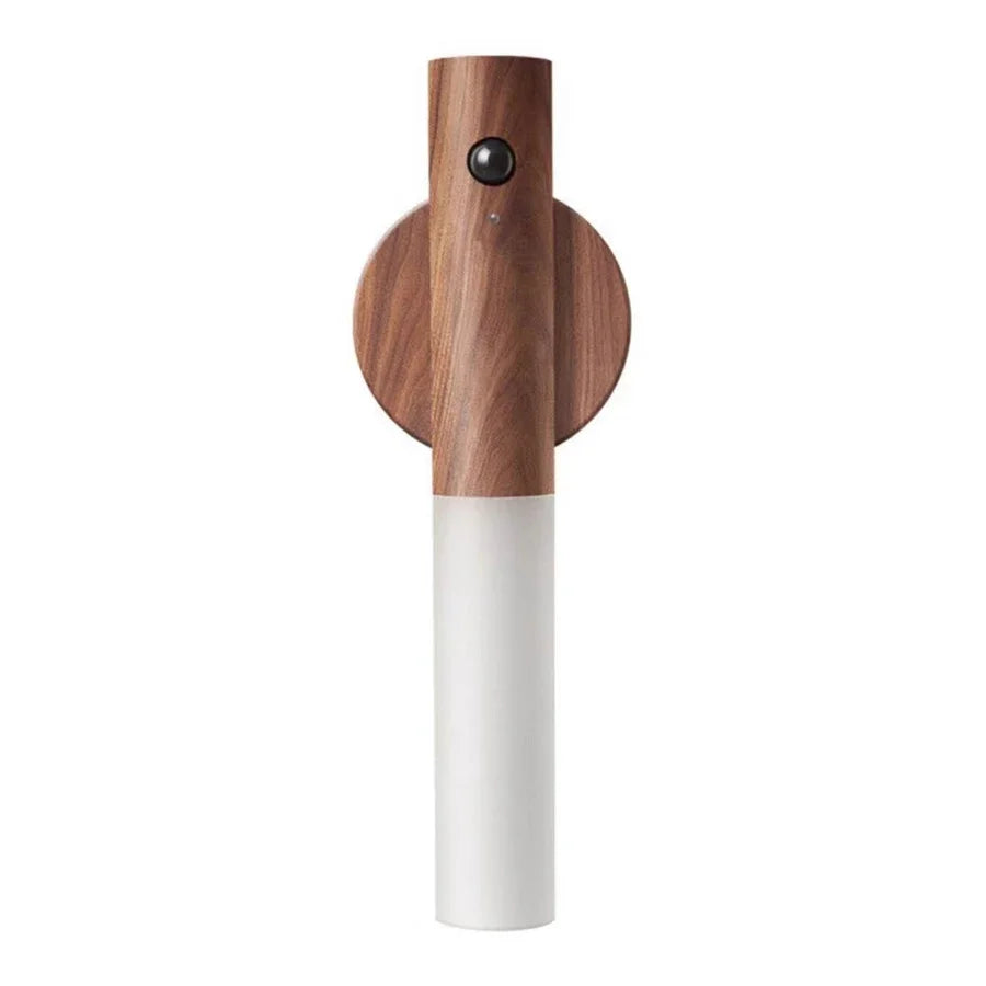Rechargeable Human Body Induction Night Light Magnetic Motion Sensor Wood Wall Lamp Cabinet Light for Kitchen Stairs Wardrobe