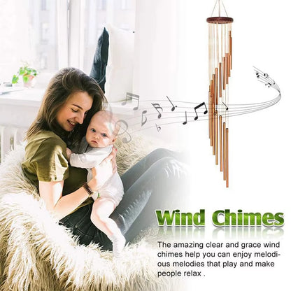1Piece 12 Tubes Aluminum Alloy Wind Chimes with Hook Gold/Silver Bells for outside Home Wedding Party Memorial Decoration Gifts